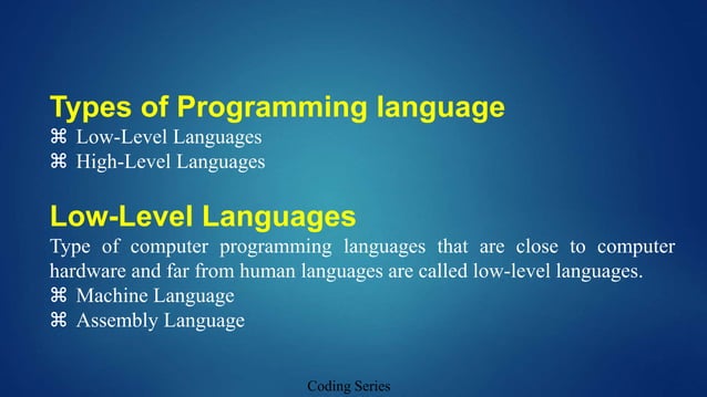 1. Define Program, programmer, Programming Language and its type||Learn ...