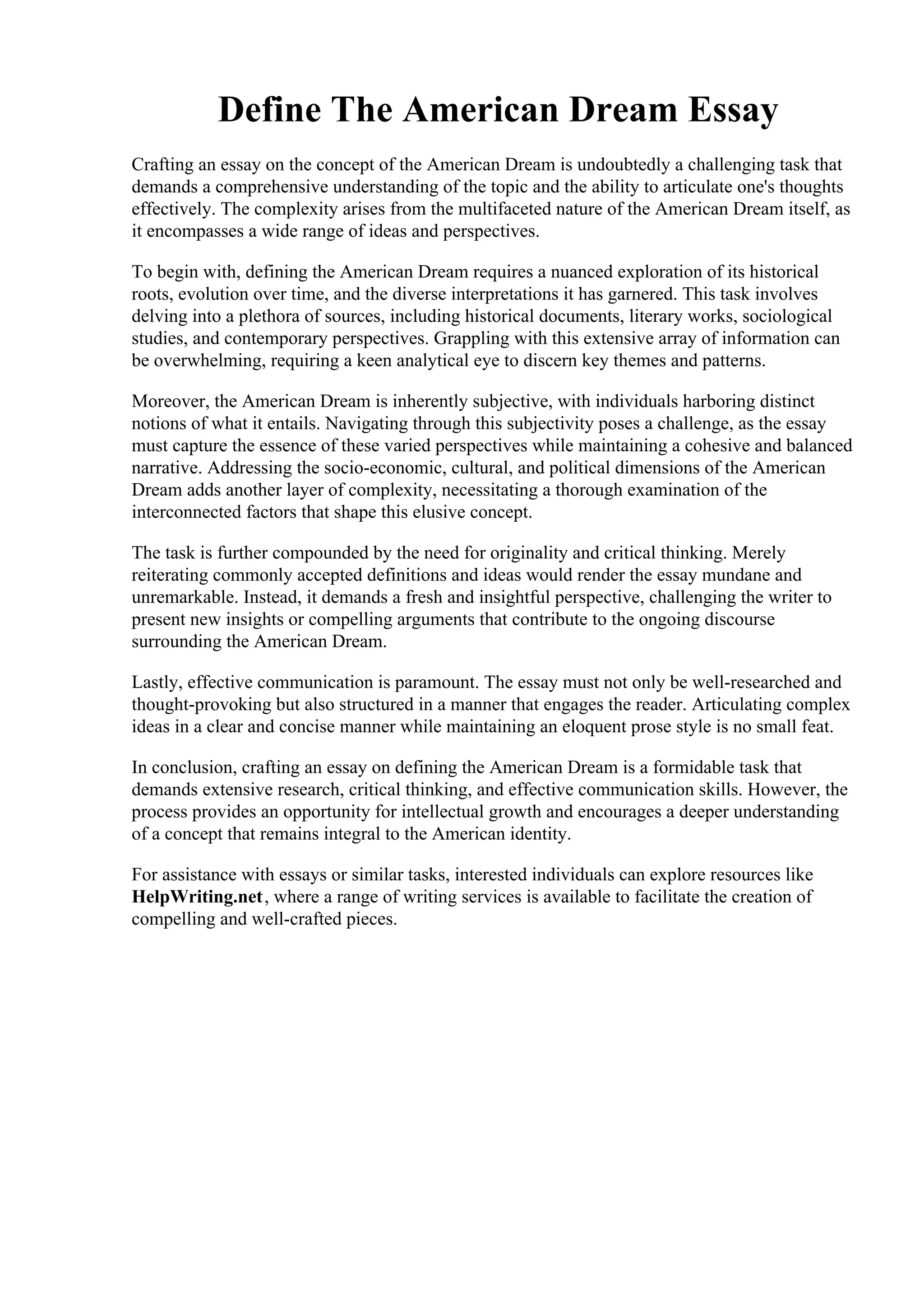 define-the-american-dream-essay-pdf