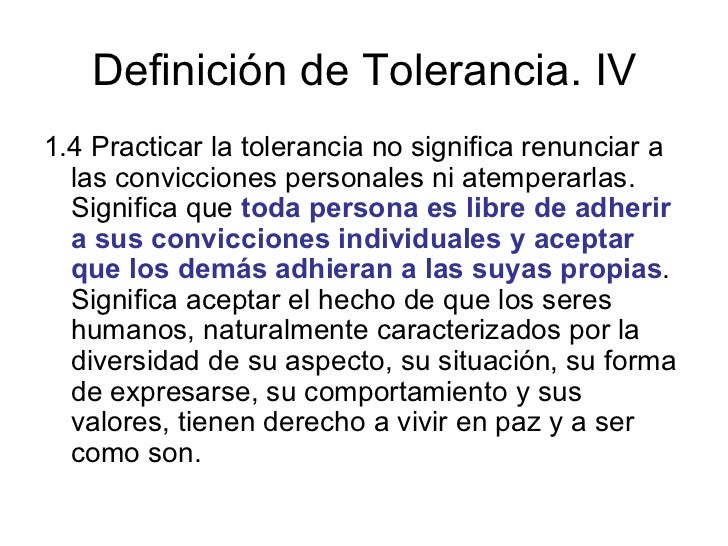 Definición de Tolerancia