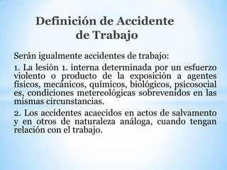 Definicion Accidente Trabajo