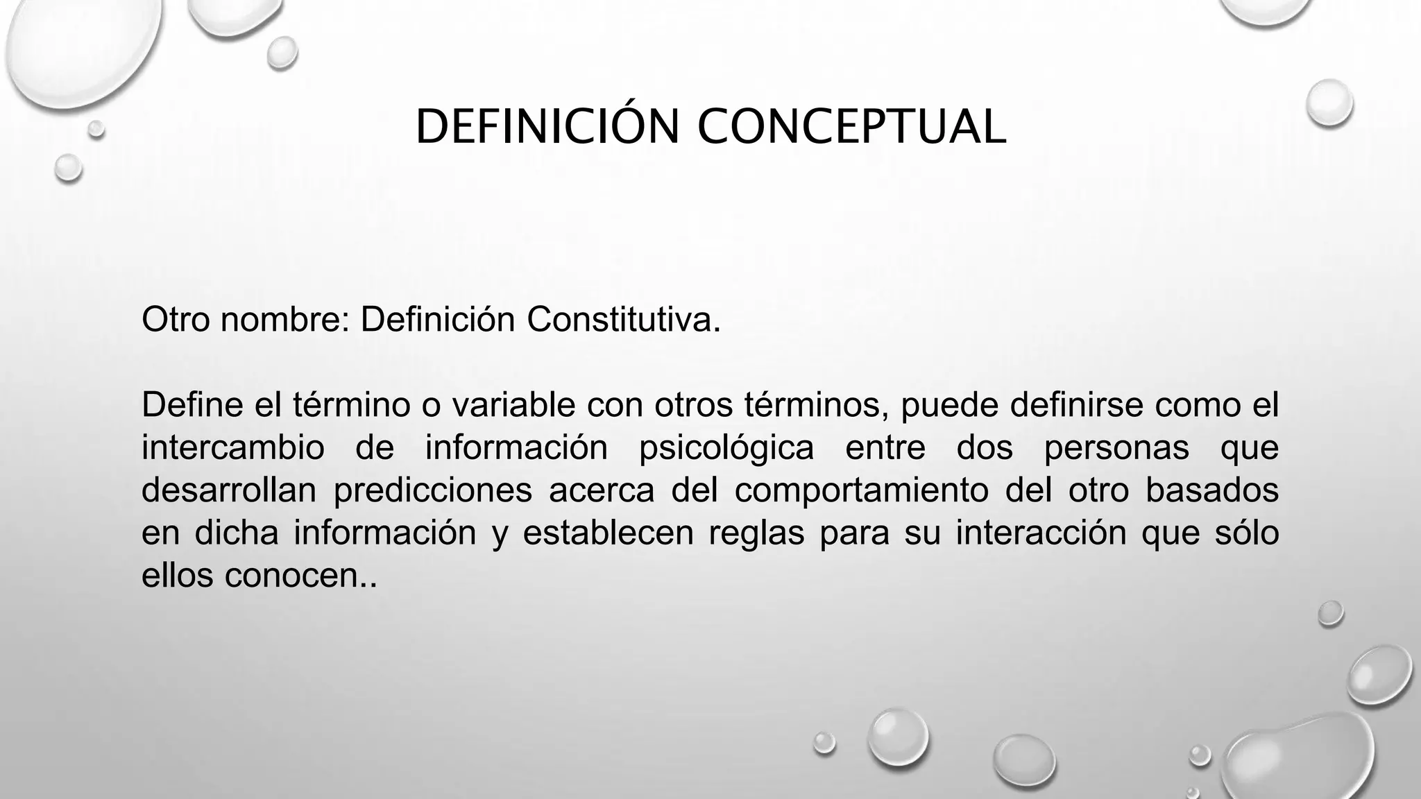 Definición conceptual y operacional de las