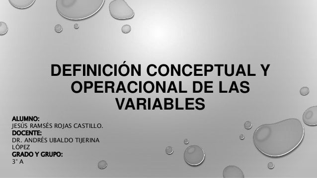 Definición conceptual y operacional de las variables