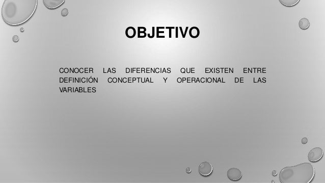 Definición conceptual y operacional de las variables