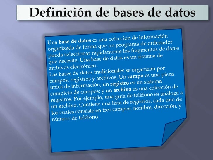 Definición de bases de datos