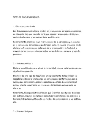 Definición de discurso público