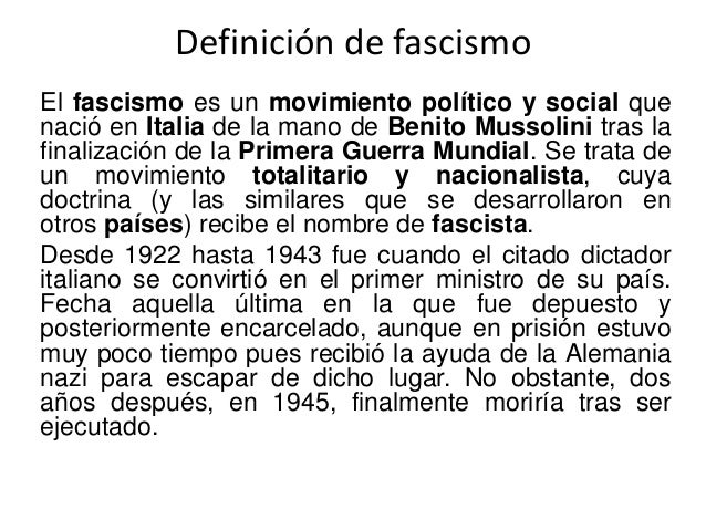 Definición de fascismo