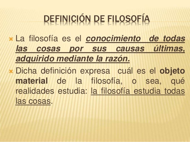 Definición de filosofía