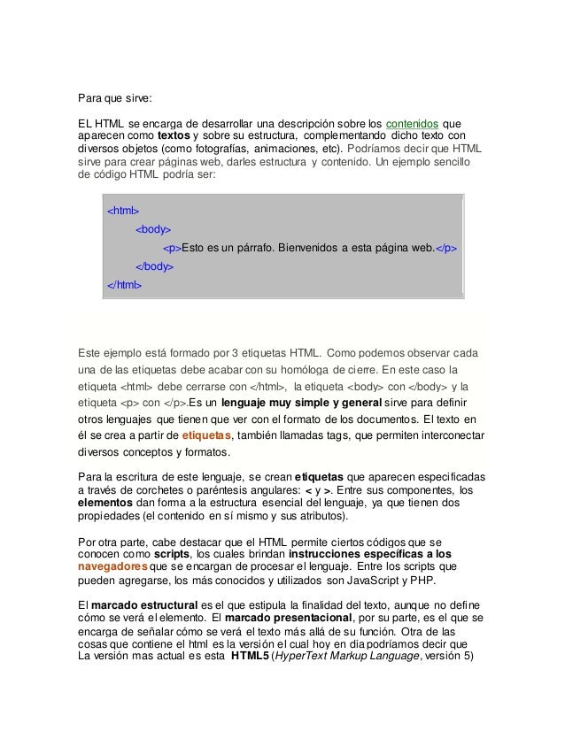 Definición de html