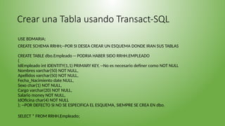 Definición de una Base de Datos Relacional, Tablas y sus Relaciones (1 ...