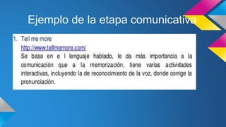Ejemplo de la etapa comunicativa
 