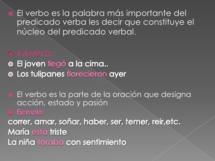 Definición y función del verbo