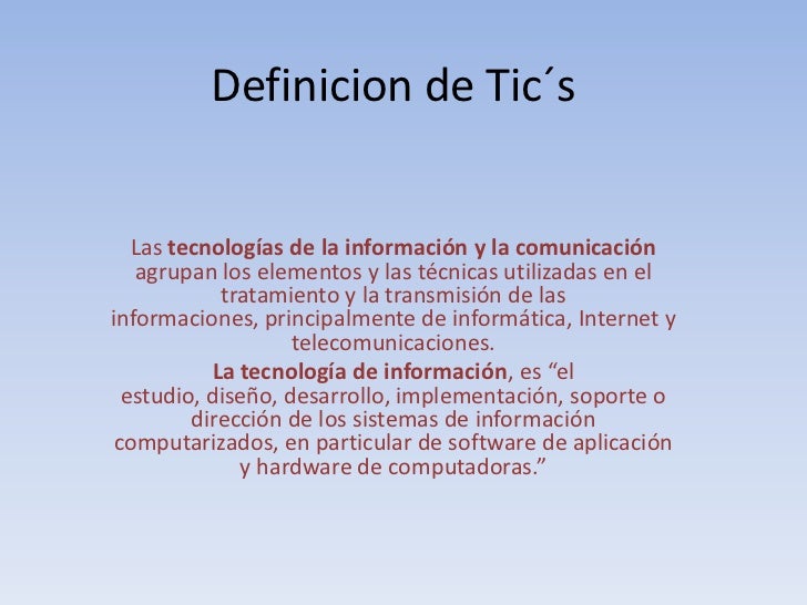 Definicion De Tic´s