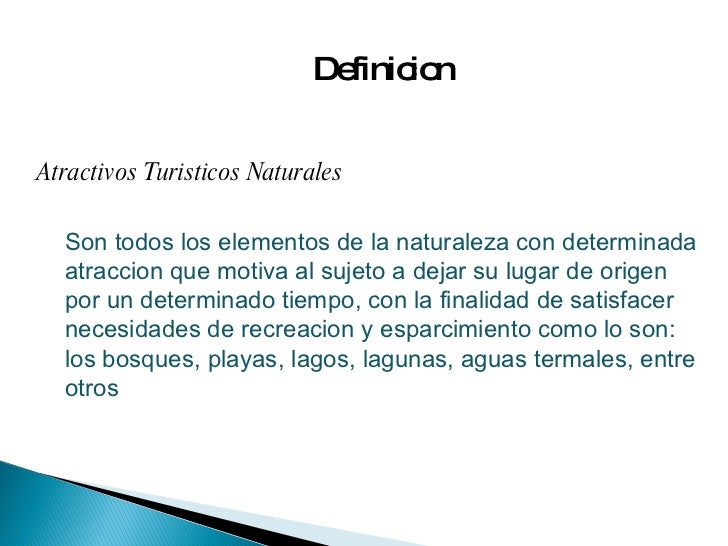 Definicion atractivos naturales