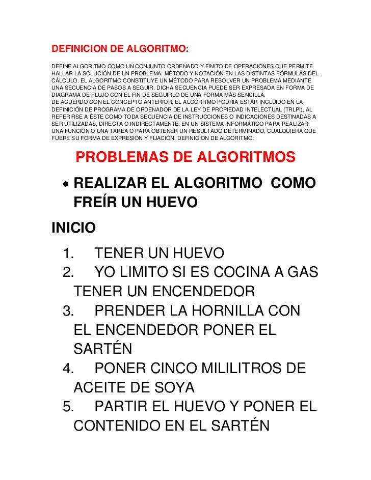 Definicion de algoritmo