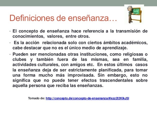 Definición de aprendizaje y enseñanza