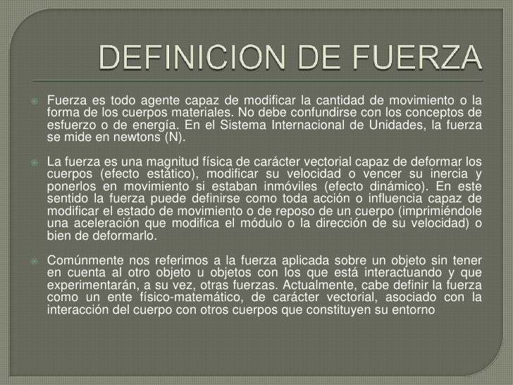 Definicion de fuerza