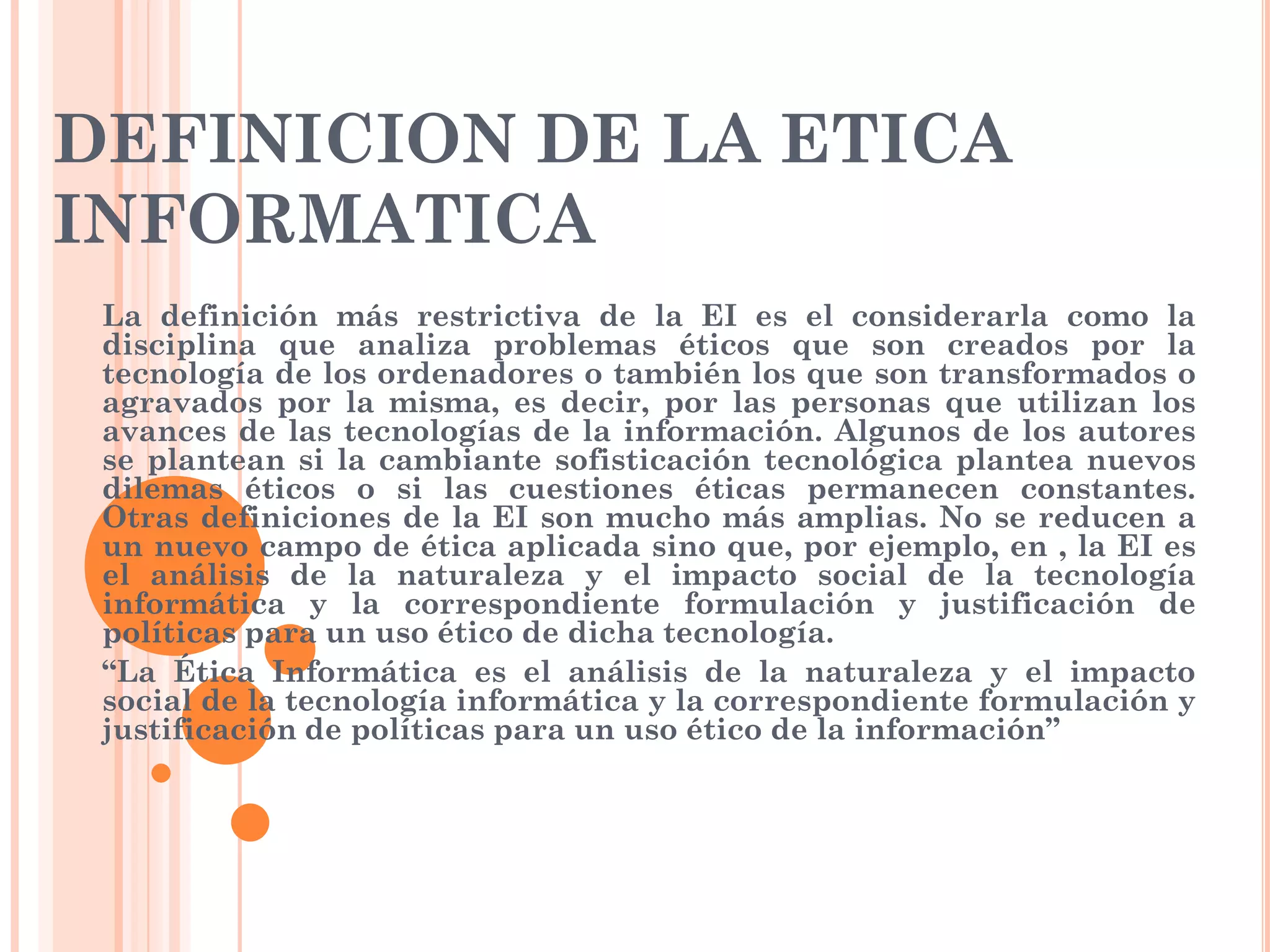 Definicion de la etica informatica.......aman daaaaaaaaa | PPT