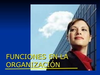 FUNCIONES EN LA ORGANIZACIÓN 