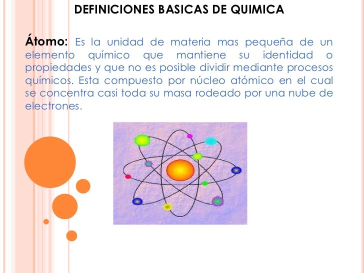 Definiciones básicas de Quimica