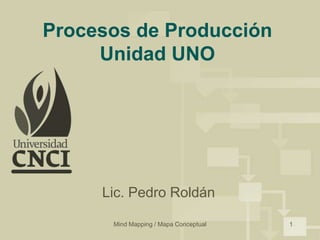 Mind Mapping / Mapa Conceptual 1 Procesos de ProducciónUnidad UNO Lic. Pedro Roldán 