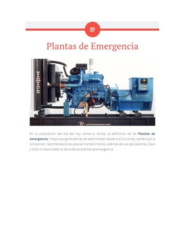 Definicion plantas de emergencia