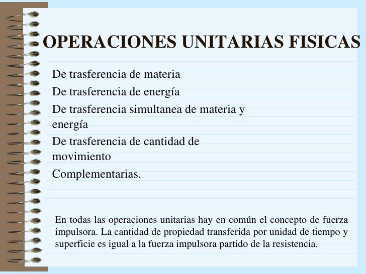 Definicon de operaciones unitarias