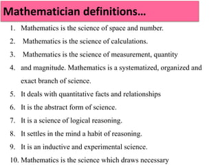 DEFINITION OF MATHEMATICS | PPTX