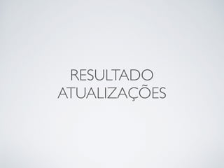 RESULTADO
ATUALIZAÇÕES
 