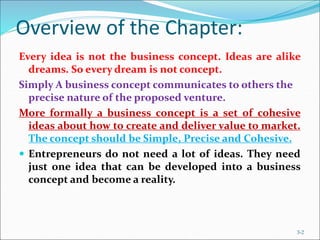 Components of a Business Concept/ Business Model