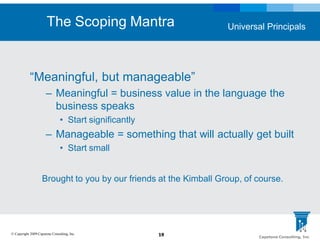 Defining Achievable Scope for your BI Initiative