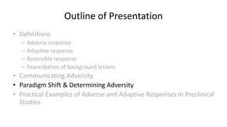 Defining adverse non adverse and adaptive responses in safety:risk ...