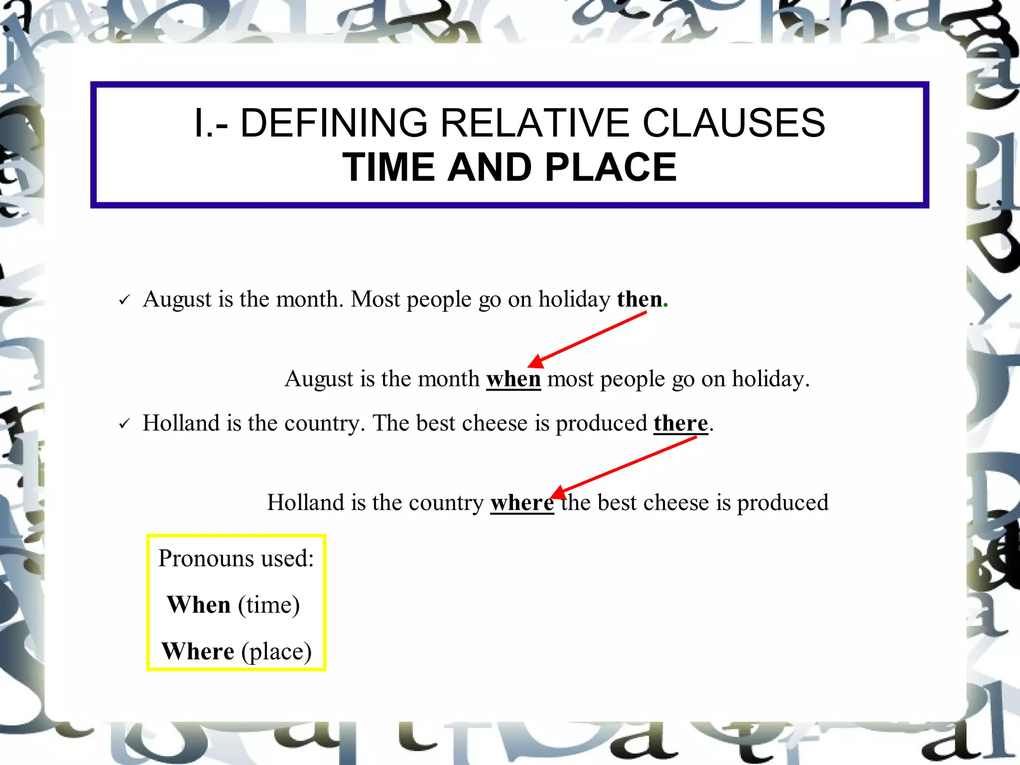 Defining and non defining relative clauses | ODP