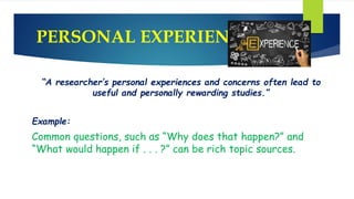 Defining a research topic | PPTX