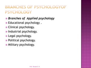 10 branches of psychology