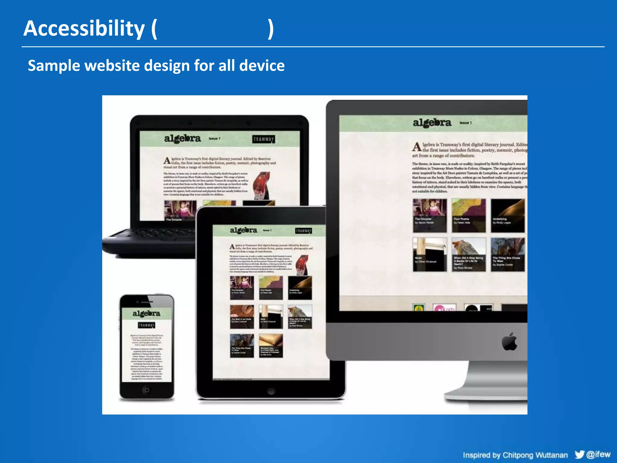 Accessibility ( )
Sample website design for all device
 