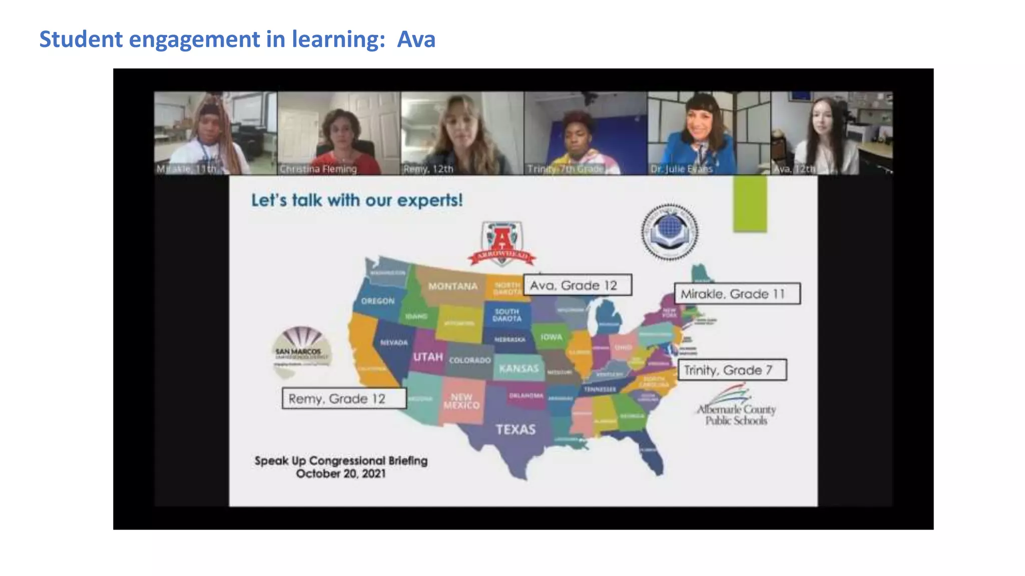 Student engagement in learning: Ava
 