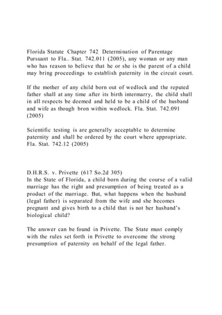 Defining the Child – Parent RelationshipEstablishing Pat | DOCX