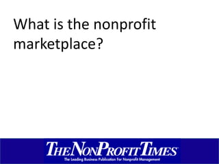 What is the nonprofit marketplace? 