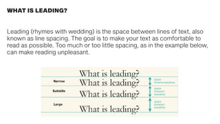 Leading In Text Defining Typography. An introduction to exploring graphic design using ...