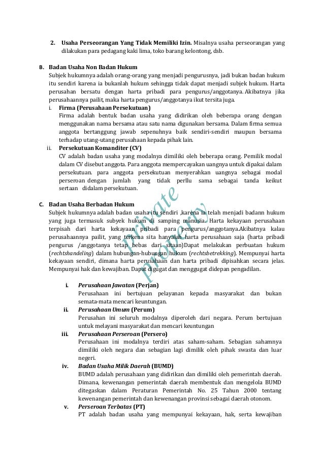 Definisi Dan Bentuk Badan Usaha