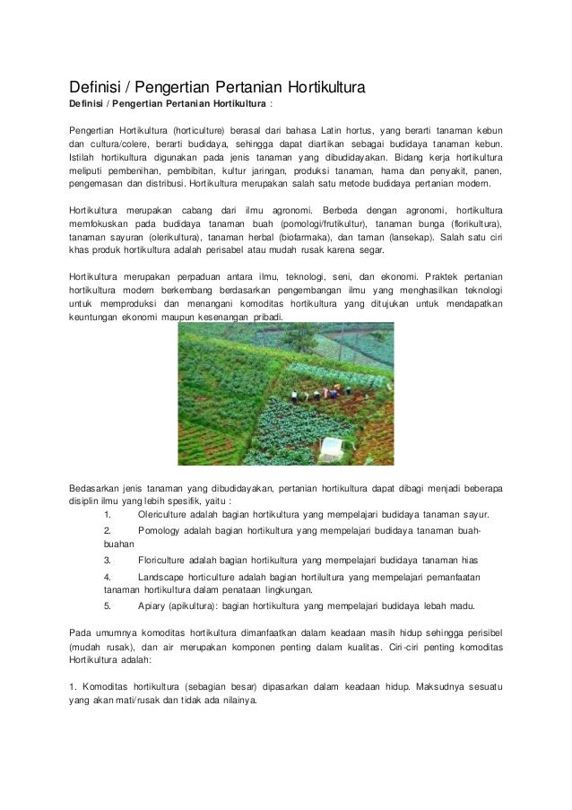 Definisi Hortikultura