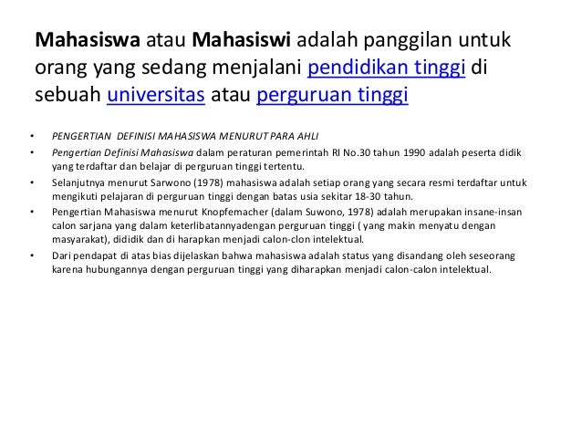 Definisi Mahasiswa