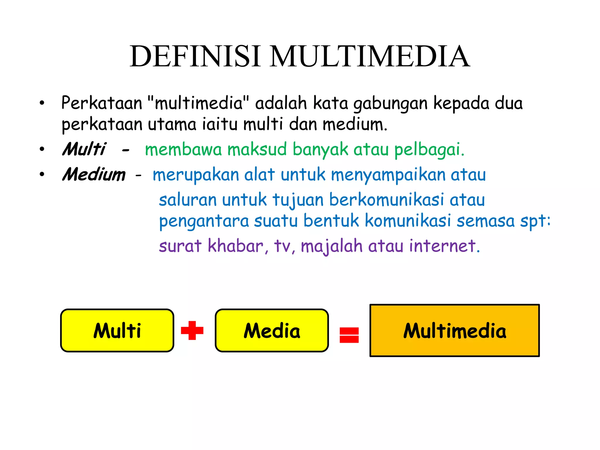 Definisi multimedia | PPTX