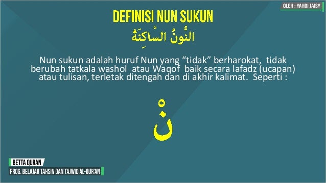 Definisi Nun Sukun Dan Tanwin