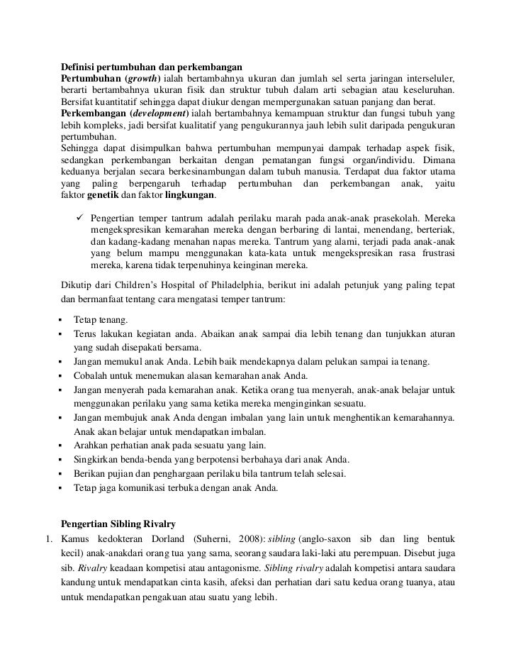 Pengertian pertumbuhan dan perkembangan anak