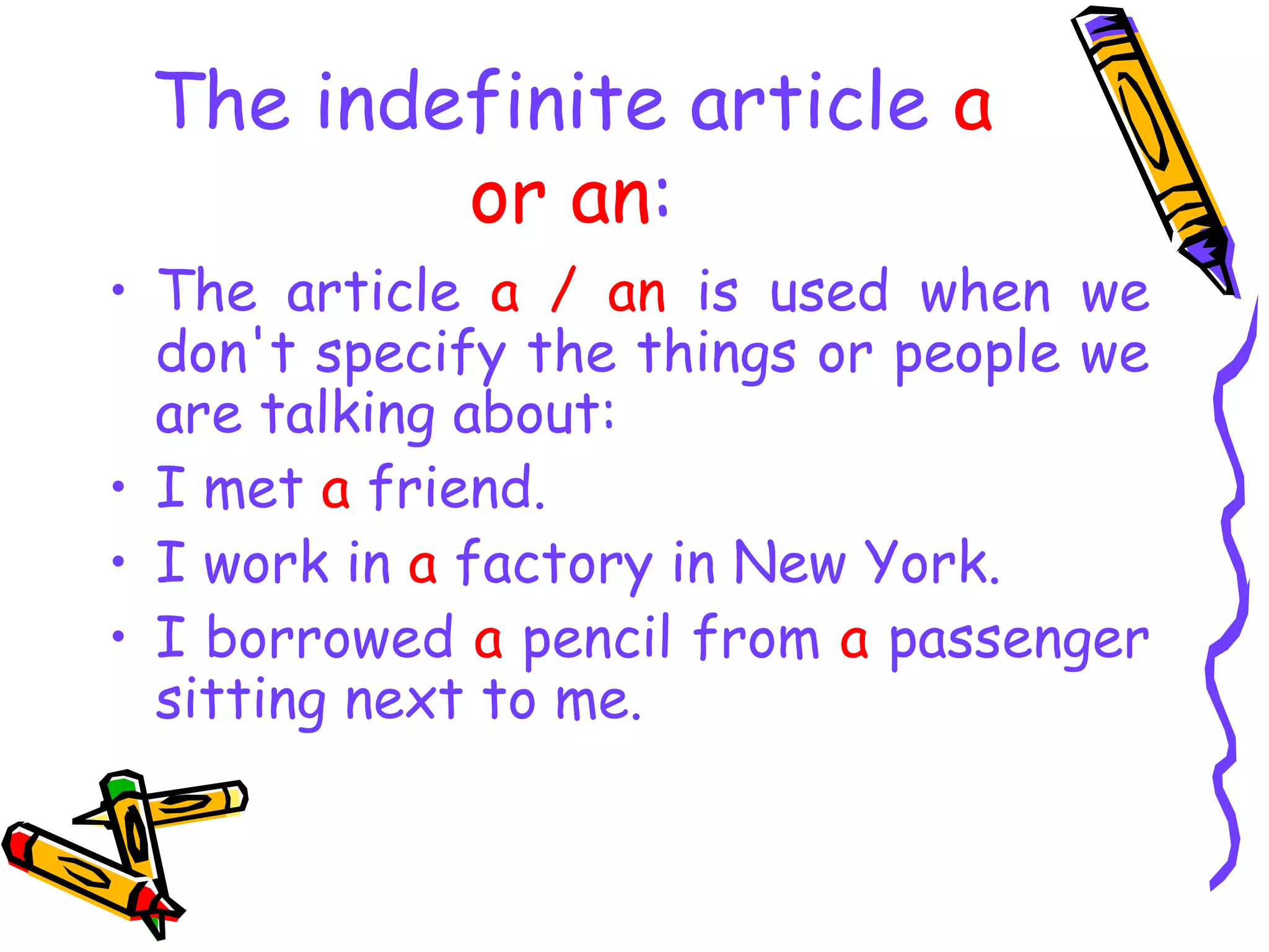 Definite and indefinite articles | PPT