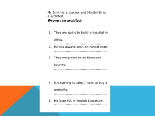 Definite and indefinite articles thursday