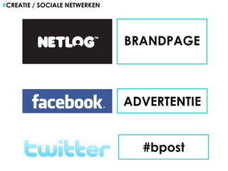 #CREATIE / SOCIALE NETWERKENBRANDPAGEADVERTENTIE#bpost