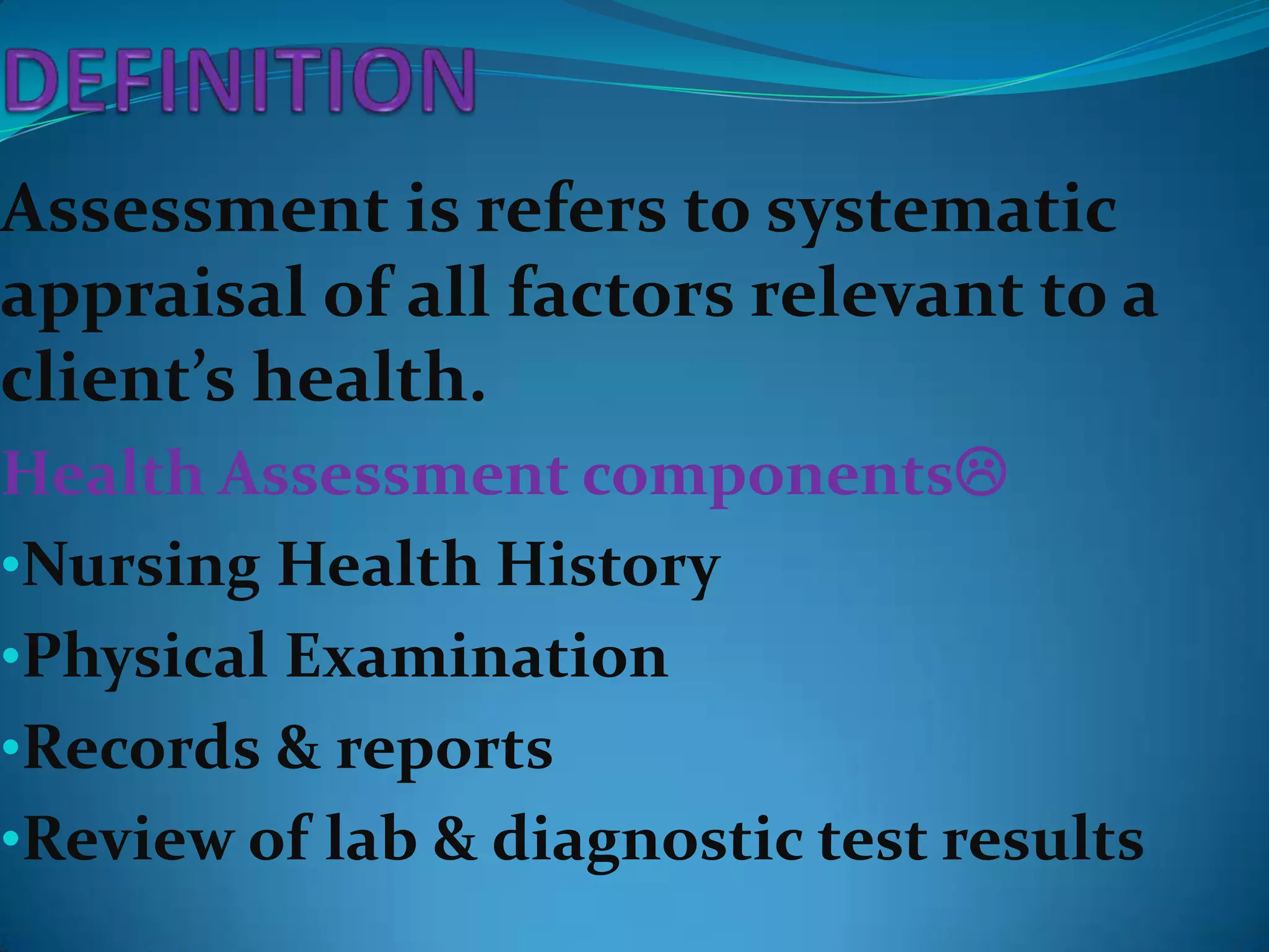 Nursing Health Assessment | PPTX