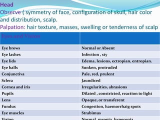 Head Schema Nursing Health Assessment | PPTX